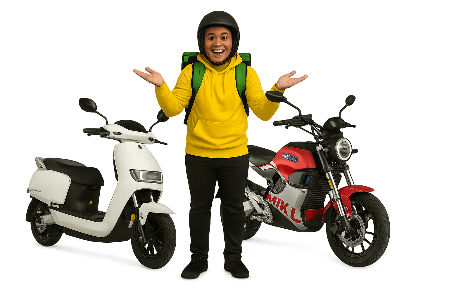 BrightDelivery rider with electric bikes