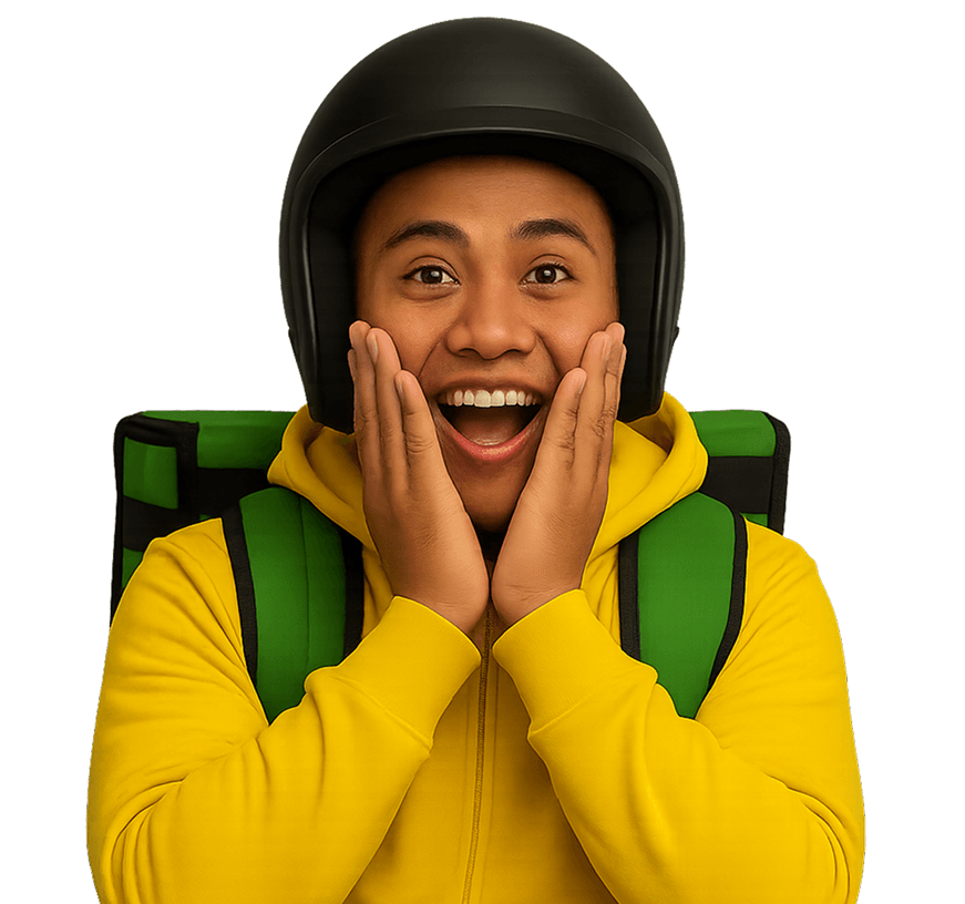 Happy BrightDelivery rider